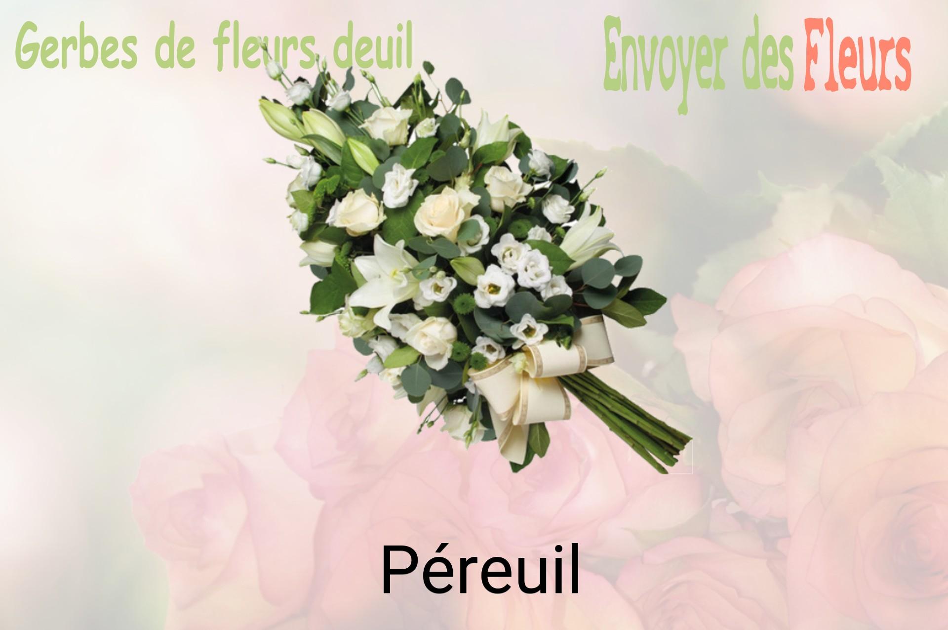 Gerbe de fleurs de deuil livrée à Péreuil
